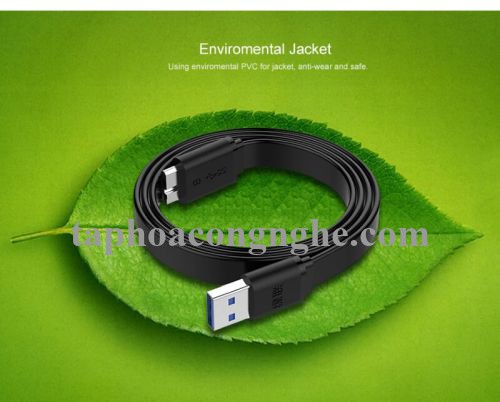 Ugreen 10853 0.5M màu Đen Cáp USB 3.0 sang MICRO USB 3.0 cho ổ cứng dáng dẹt US130 30010853